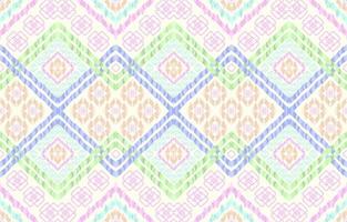 Pastel color ikat patterns. Geometric motif boho vintage retro style. Ethnic fabric ikat seamless pattern. Minimal folk ikat print vector illustration. Design for backdrop texture clothing textile.