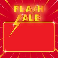 cartel de compras de venta flash o pancarta con icono y marco sobre fondo rojo. diseño de plantilla de banner de ventas flash para redes sociales y sitio web. vector de campaña de ventas flash de oferta especial.