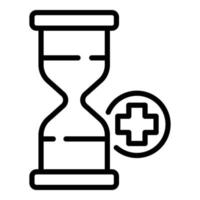 Time pharmacy icon, outline style vector