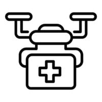 icono de drone médico, estilo de esquema vector