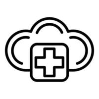 Cloud pharmacy icon, outline style vector