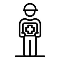 Medical man icon, outline style vector