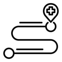 Pharmacy location icon, outline style vector