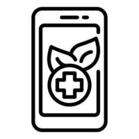 icono de farmacia en línea, estilo de contorno vector