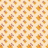 Abstract geometric line seamless pattern graphic animal butterfly cartoon background. Modern orange design for textile, wallpaper, clothing, backdrop, tile floor, wrapping, fabric, art print. Vector. vector