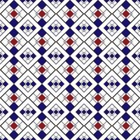 Abstract geometric line seamless pattern graphic stripes square diamond shape background. Modern navy blue red and white color design for textile, wallpaper, clothing, backdrop, tile, wrapping, fabric vector