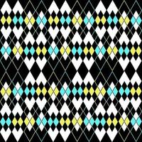 línea geométrica abstracta forma de diamante de corazón gráfico patrón sin costuras sobre fondo negro. vector de diseño tribal vintage retro moderno para textiles, papel pintado, ropa, telón de fondo, azulejo, envoltura, tela.