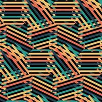 Abstract geometric line seamless pattern graphic hexagonal stripes  shape background. Design for textile, wallpaper, clothing, backdrop, tile floor, wrapping, fabric, art print. Modern retro style vector