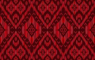 Red ikat patterns. Geometric tribal vintage retro style. Ethnic fabric ikat seamless pattern. Indian navajo aztec ikat print vector illustration. Design for backdrop texture fabric clothing textile.