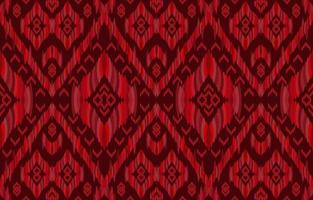 Red ikat patterns. Geometric tribal vintage retro style. Ethnic fabric ikat seamless pattern. Indian navajo aztec ikat print vector illustration. Design for backdrop texture fabric clothing textile.