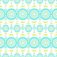 Abstract geometric line graphic shape seamless pattern blue and yellow on white background. Modern retro boho motif design vector for textile, wallpaper, clothing, backdrop, tile, wrapping, fabric.