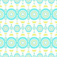 Abstract geometric line graphic shape seamless pattern blue and yellow on white background. Modern retro boho motif design vector for textile, wallpaper, clothing, backdrop, tile, wrapping, fabric.