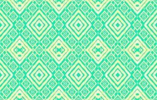 Elegant pastel green color ikat patterns. Geometric rice seed line motif retro style. Ethnic fabric ikat seamless pattern. Asian folk ikat print vector design for texture clothing textile wallpaper.