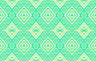 elegantes patrones ikat de color verde pastel. motivo de línea de semilla de arroz geométrico estilo retro. tela étnica ikat de patrones sin fisuras. diseño de vector de impresión de ikat popular asiático para papel tapiz textil de ropa de textura.