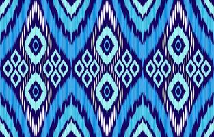 Blue ikat patterns. Geometric tribal vintage retro style. Ethnic fabric ikat seamless pattern. Indian navajo aztec ikat print vector illustration. Design for backdrop texture fabric clothing textile.