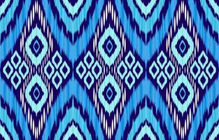 Blue ikat patterns. Geometric tribal vintage retro style. Ethnic fabric ikat seamless pattern. Indian navajo aztec ikat print vector illustration. Design for backdrop texture fabric clothing textile.