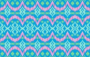 patrones de ikat de color pastel. estilo retro vintage con motivos geométricos. tela étnica ikat de patrones sin fisuras. ilustración de vector de impresión de ikat popular indio navajo. diseño para textiles de ropa de textura de fondo.