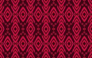 Abstract ethnic ikat geometric seamless pattern. Aztec native tribal red fabric on black background. Vector design for texture, textile, clothing, wallpaper, carpet, embroidery, illustration print.