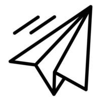 Paper plane icon, outline style vector