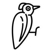 Wild woodpecker icon, outline style vector