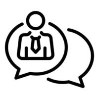 Job chat icon, outline style vector