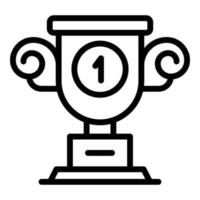First place cup effort icon, outline style vector