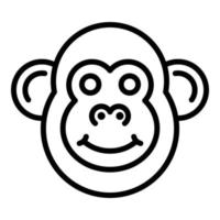 Face gibbon icon, outline style vector