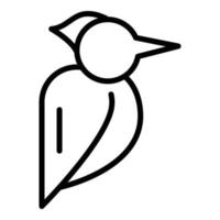 icono de pájaro carpintero de plumas, estilo de esquema vector