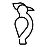 Woodpecker cute icon, outline style vector