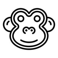 Smile gibbon icon, outline style vector