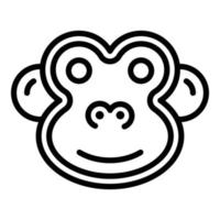 Smile gibbon icon, outline style vector