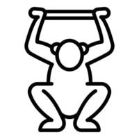Jungle gibbon icon, outline style vector