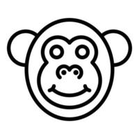 Gibbon icon, outline style vector