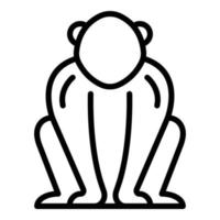 Gibbon primate icon, outline style vector