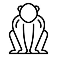 Gibbon primate icon, outline style vector