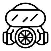 Gas mask icon, outline style vector