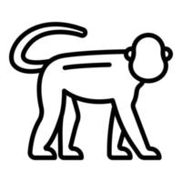 Forest gibbon icon, outline style vector