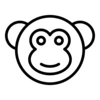 Gibbon monkey icon, outline style vector