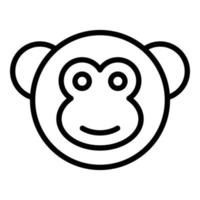 Gibbon monkey icon, outline style vector