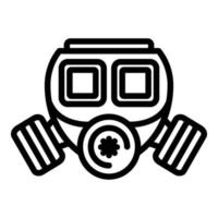 Radioactive gas mask icon, outline style vector