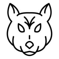 Husky wolf icon, outline style vector