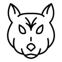 Husky wolf icon, outline style vector