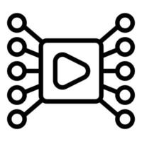 Video credibility icon, outline style vector