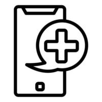 Medical phone consultation icon, outline style vector