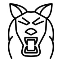 Zoo wolf icon, outline style vector