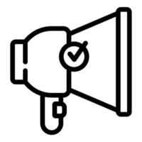 Add megaphone icon, outline style vector