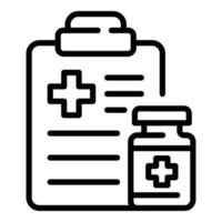 Doctor receipt icon, outline style vector