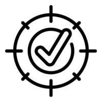 Approved target icon, outline style vector