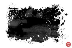 Vector hand drawn big brush stain. Monochrome ink painted stroke. Painted by brush black stain. Monochrome artistic backdrop. One color grungy background.