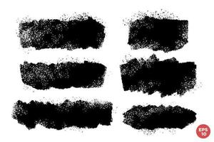 Vector set of hand drawn brush strokes, stains for backdrops. Monochrome design elements set. One color monochrome artistic hand drawn backgrounds.